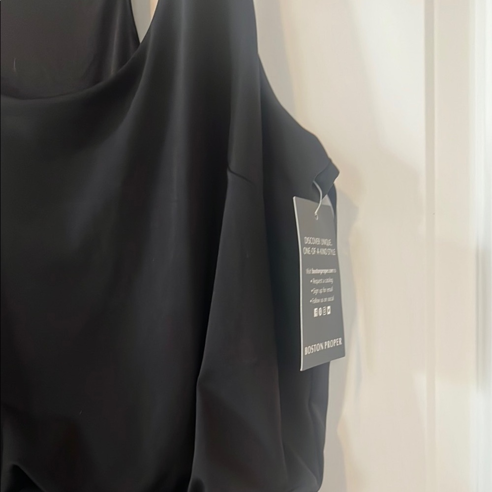 NWT- Boston Proper Black Halter Maxi Dress - Picture 4 of 7
